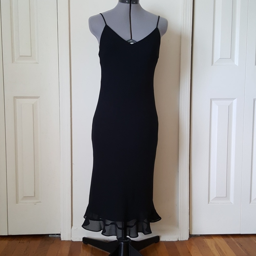 Mid-calf length LBD with adorable ruffle hem